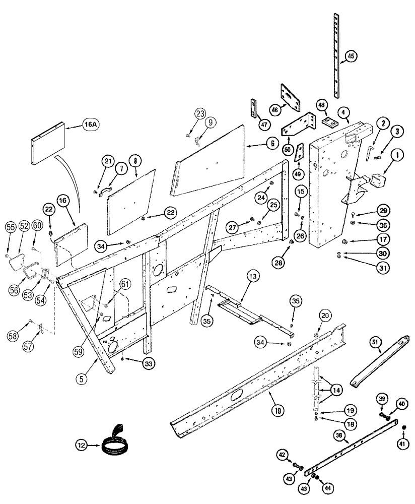 Схема запчастей Case IH 2388 - (09H-03) - SEPARATOR - DOORS - LEFT HAND (12) - CHASSIS