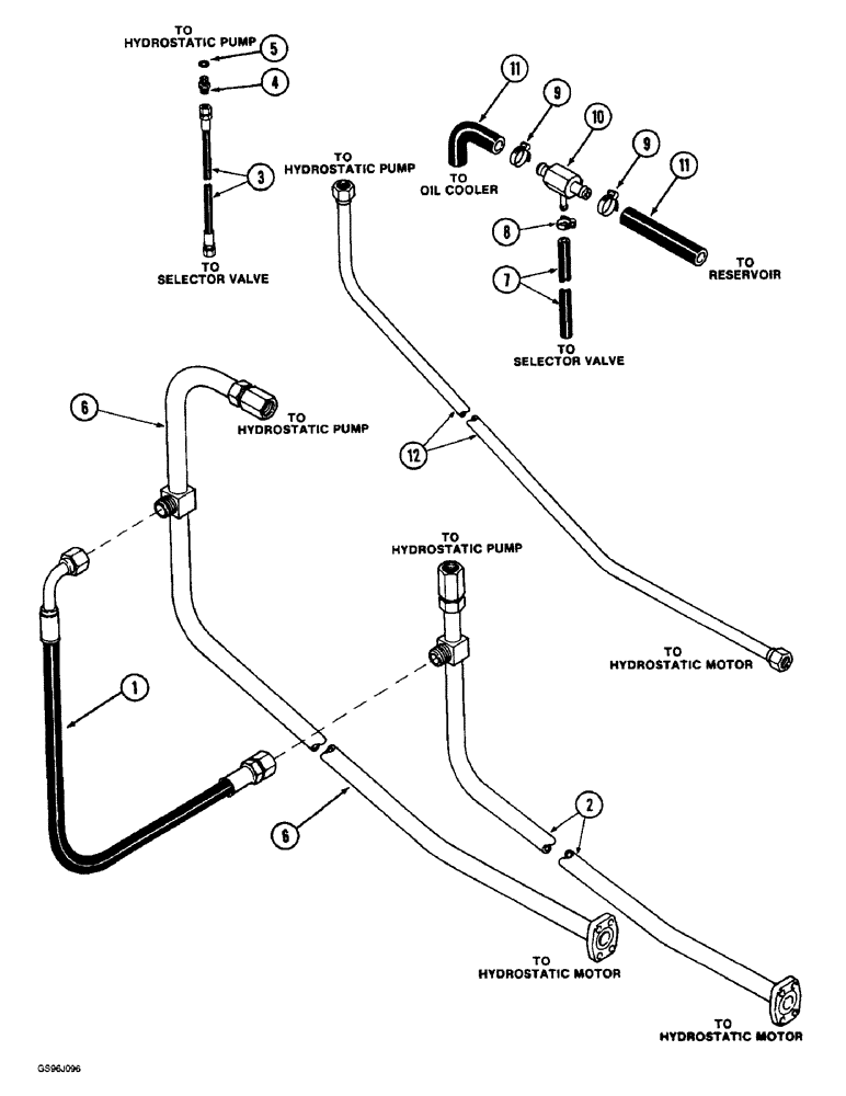 Схема запчастей Case IH 1660 - (5-48) - HYDRAULIC SYSTEM, POWER GUIDE AXLE, PRIOR TO P.I.N. JJC0036301 (04) - STEERING