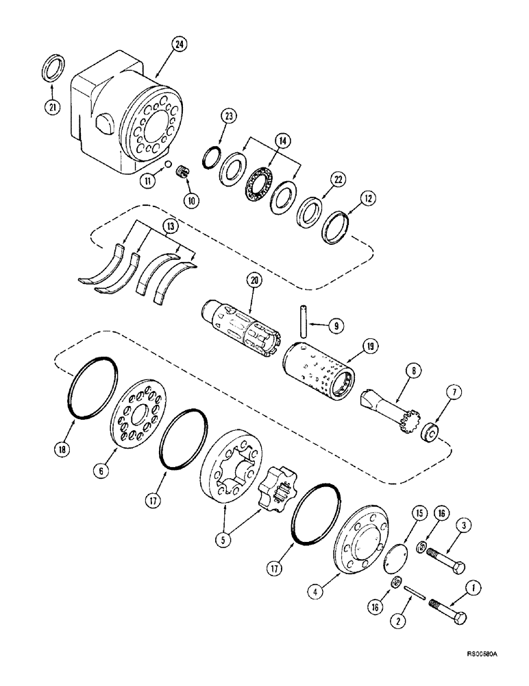 Схема запчастей Case IH 1680 - (5-08) - STEERING HAND PUMP (04) - STEERING