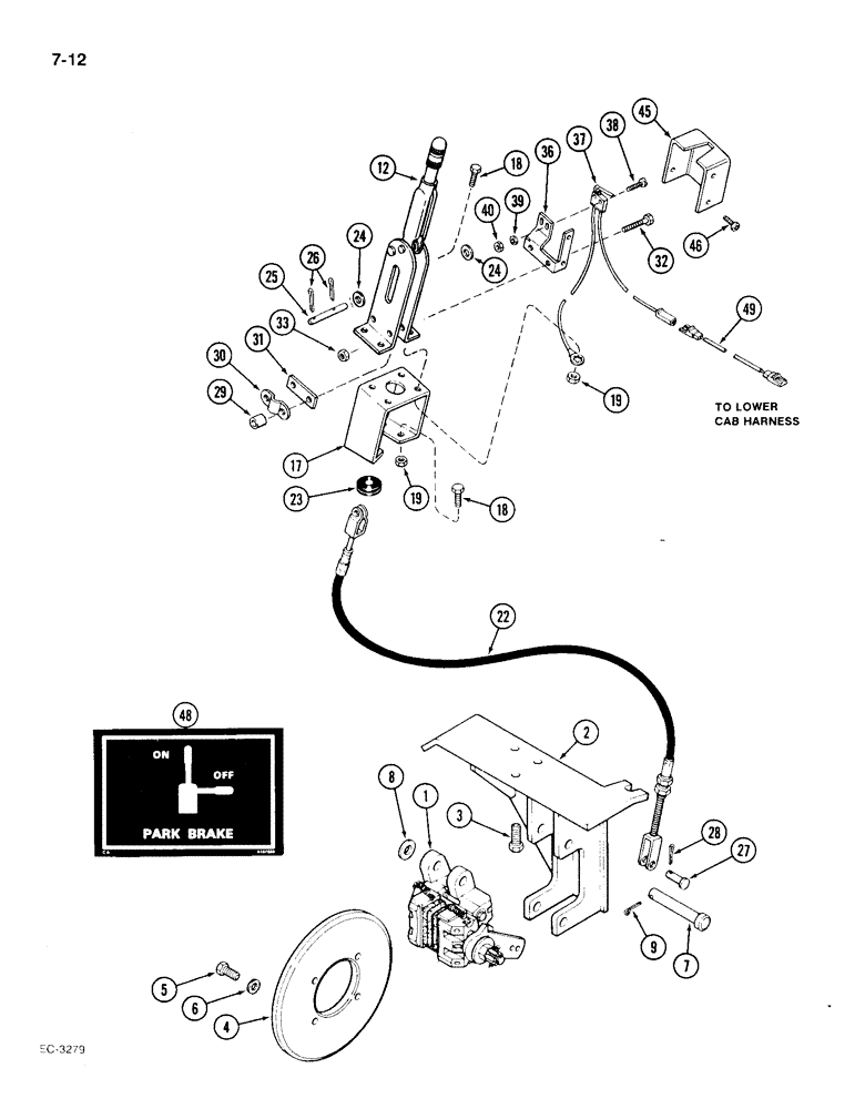 Схема запчастей Case IH 1896 - (7-12) - HAND BRAKE (07) - BRAKES