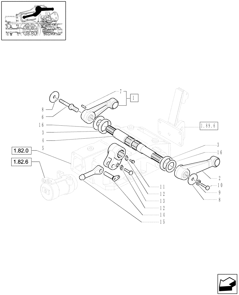 Схема запчастей Case IH JX1070U - (1.82.8) - LIFT - LIFT ARMS & SUPPORT (07) - HYDRAULIC SYSTEM