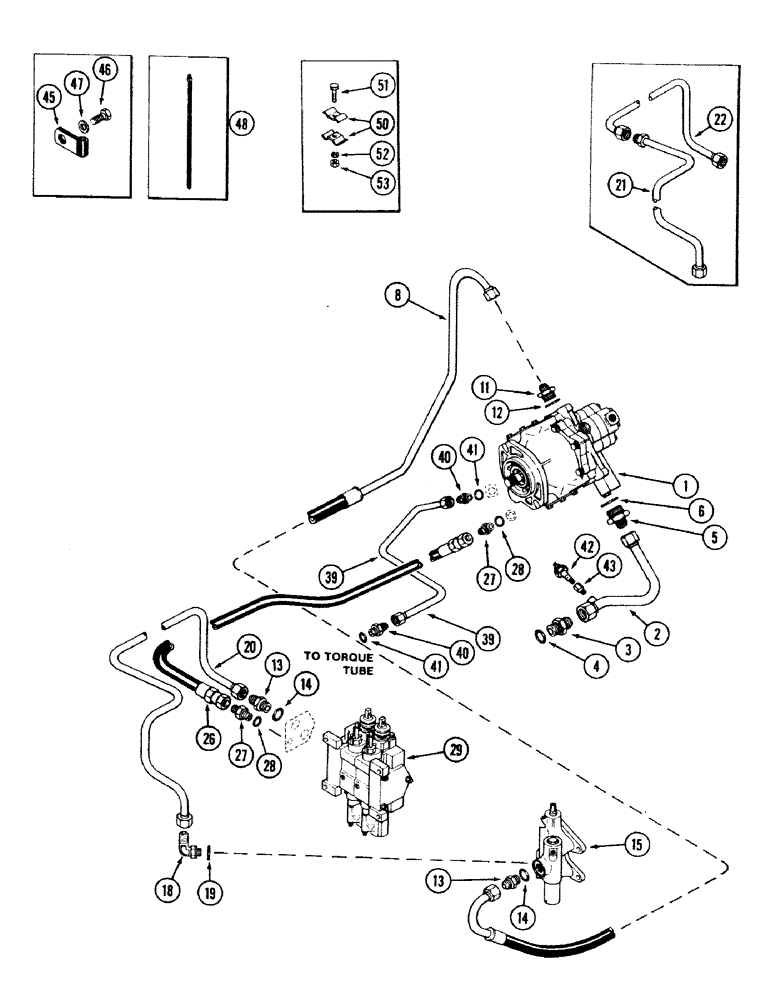 Схема запчастей Case IH 2594 - (8-008) - HYDRAULIC PUMP AND LINES, WITHOUT HITCH, PRIOR TO TRANSMISSION SERIAL NO. 16283224 (08) - HYDRAULICS