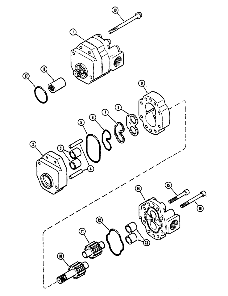 Схема запчастей Case IH 2590 - (8-264) - GEAR AND PISTON PUMP ASSEMBLY (08) - HYDRAULICS