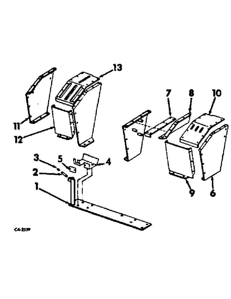 Схема запчастей Case IH 4166 - (13-06) - SUPERSTRUCTURE, CONSOLE PANELS AND SEAT SUPPORT MOUNTING (05) - SUPERSTRUCTURE