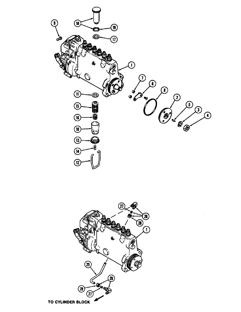 Схема запчастей Case IH 2470 - (068) - FUEL INJECTION PUMP, 504BDT DIESEL ENGINE, WITH LUBE TUBE ON OUTSIDE (03) - FUEL SYSTEM