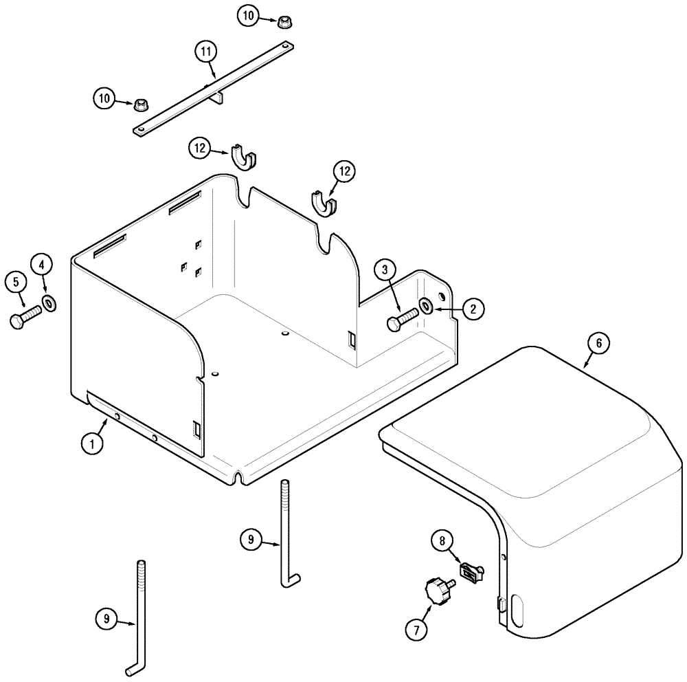 Схема запчастей Case IH MX90C - (04-13) - BATTERY BOX (04) - ELECTRICAL SYSTEMS