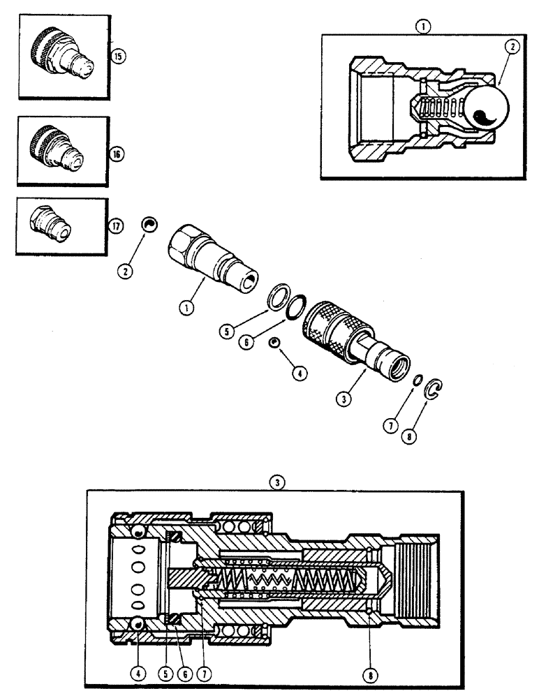 Схема запчастей Case IH 2390 - (8-292) - REMOTE HYDRAULIC HOSE COUPLINGS (08) - HYDRAULICS