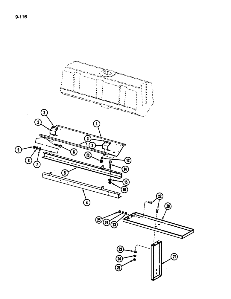 Схема запчастей Case IH 1822 - (9-116) - WATER TANK SUPPORT, 1822 COTTON PICKER (14) - WATER SYSTEM