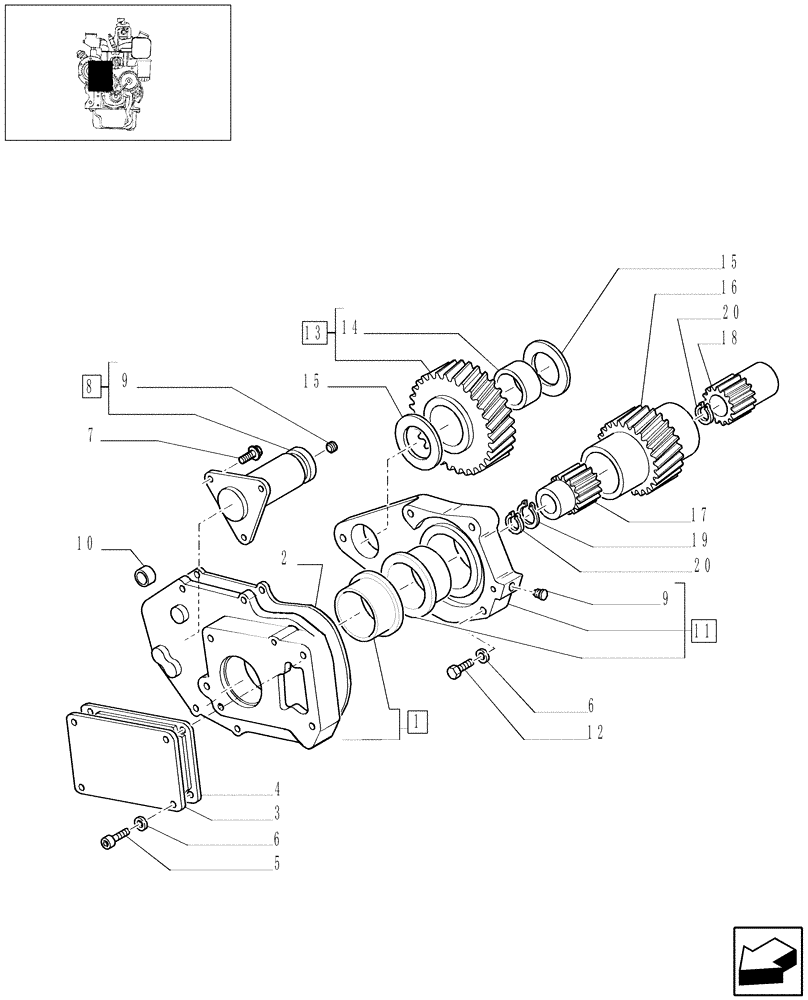 Схема запчастей Case IH JX1075N - (0.35.0) - BELT PULLEY DRIVE & COVER (01) - ENGINE