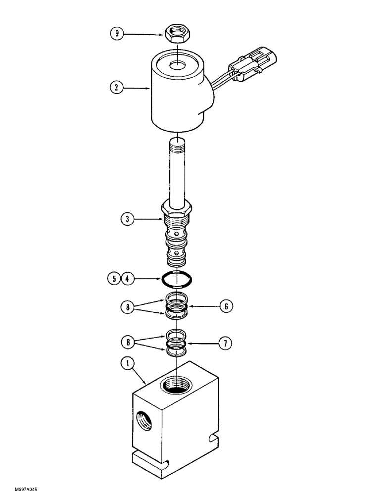 Схема запчастей Case IH 9380 QUADTRAC - (8-112) - AXLE HYDRAULICS, PARKING BRAKE SOLENOID VALVE (08) - HYDRAULICS