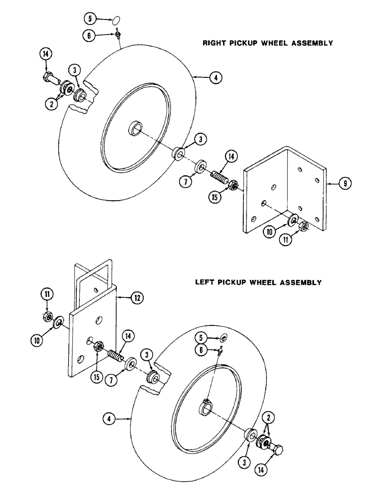 Схема запчастей Case IH 3450 - (74) - LEFT AND RIGHT GAUGE WHEEL, P.I.N. 001281 AND AFTER 