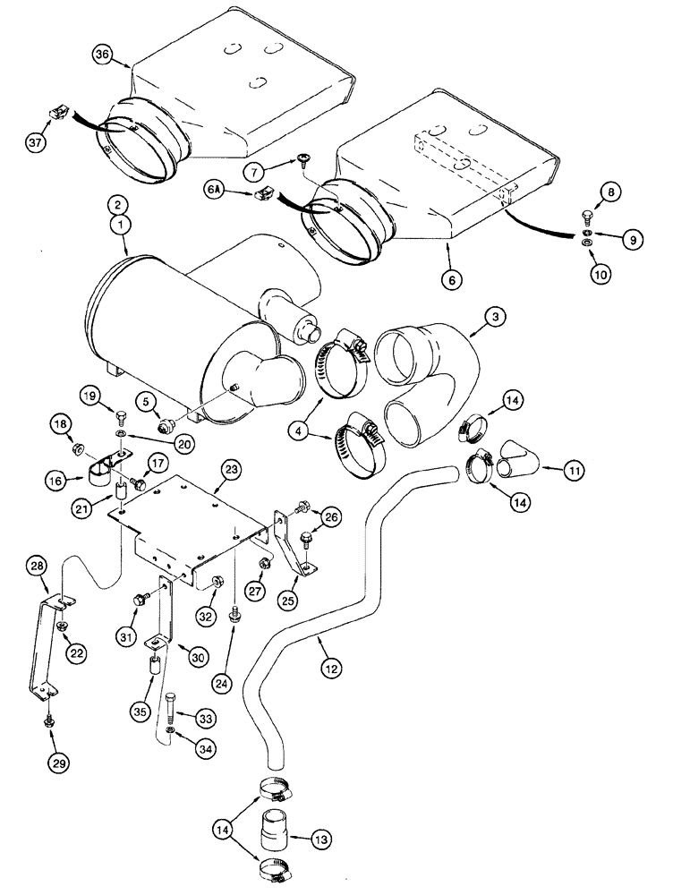 Схема запчастей Case IH 7220 - (2-014) - AIR INDUCTION SYSTEM (02) - ENGINE