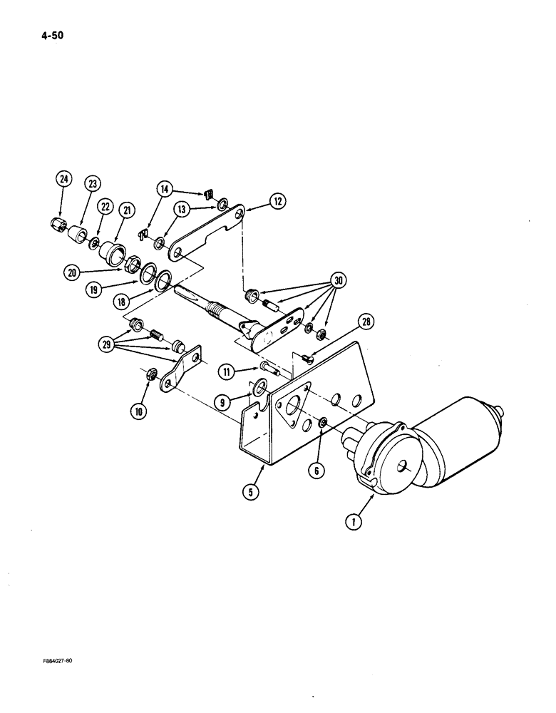 Схема запчастей Case IH 9150 - (4-50) - WIPER DRIVE ASSEMBLY, REAR WINDOW (04) - ELECTRICAL SYSTEMS