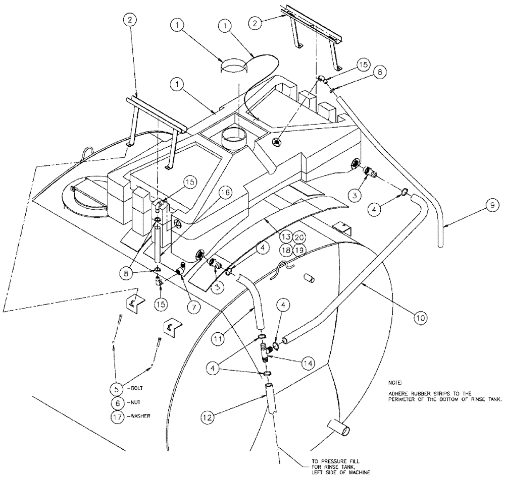 Схема запчастей Case IH SPX3310 - (09-011) - RINSE TANK GROUP Liquid Plumbing