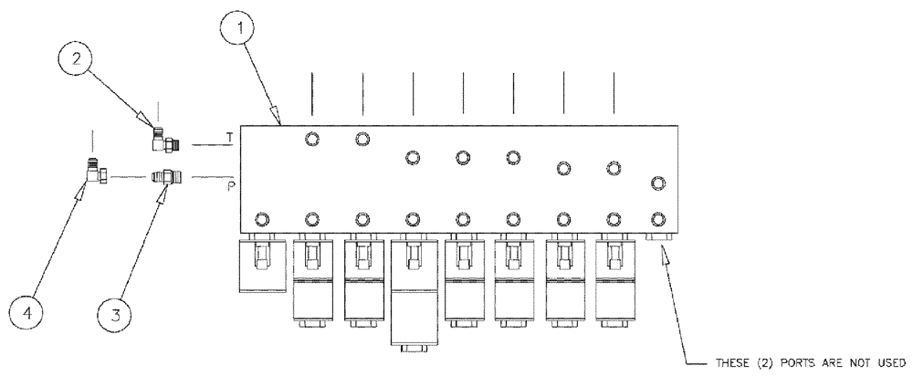 Схема запчастей Case IH 3185 - (06-014) - VALVE ASSEMBLY, 7 BANK W/ ADAPT Hydraulic Plumbing