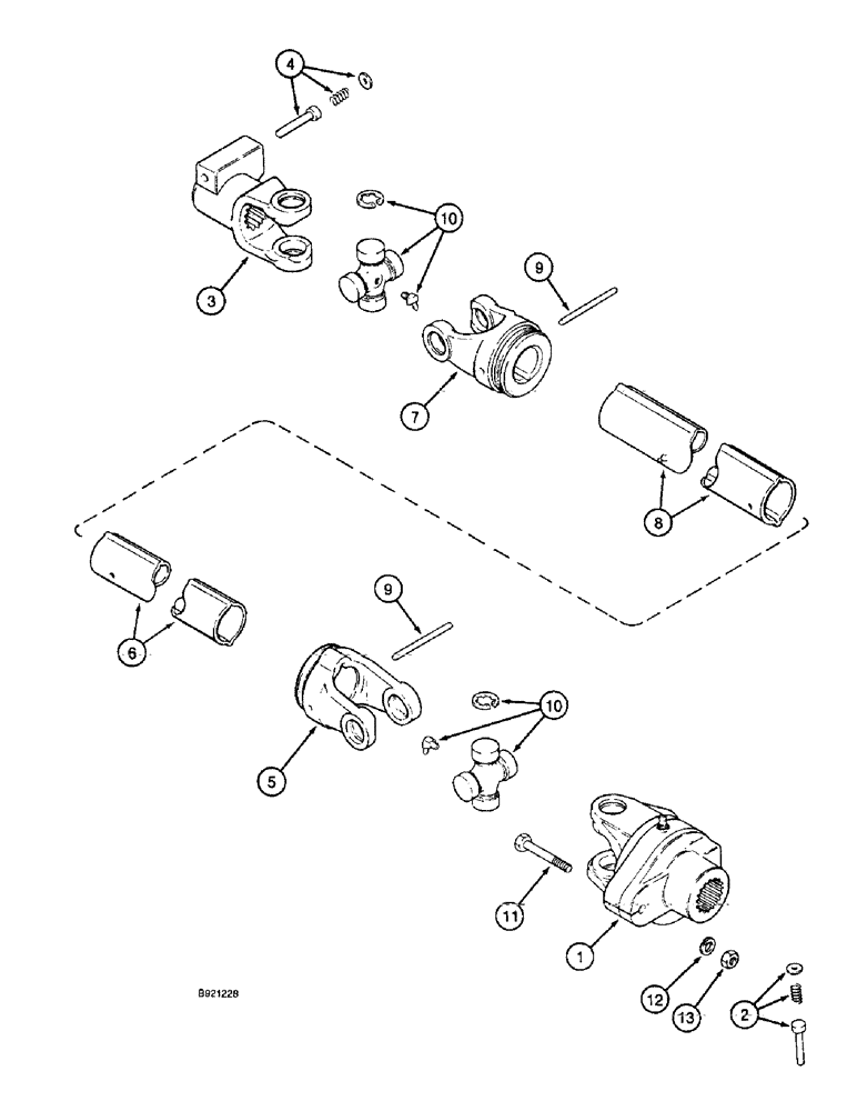 Схема запчастей Case IH 2055 - (9A-08) - MAIN DRUM DIVE SHAFT 5 ROW WIDE OR NARROW-LEFT-HAND (13) - PICKING SYSTEM