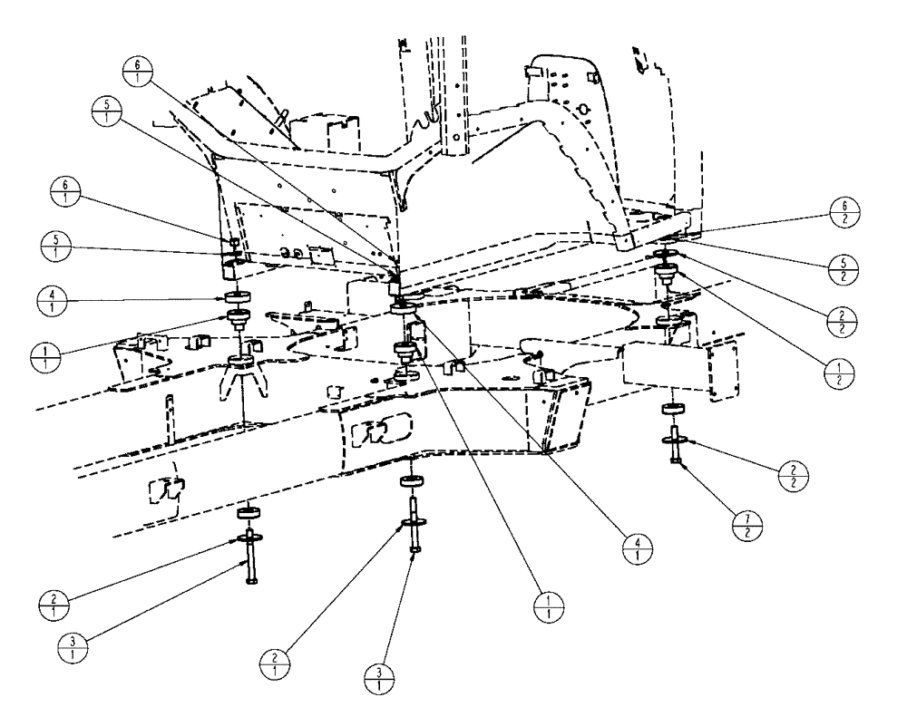 Схема запчастей Case IH SPX3320 - (04-034) - CAB MOUNTING GROUP Suspension & Frame