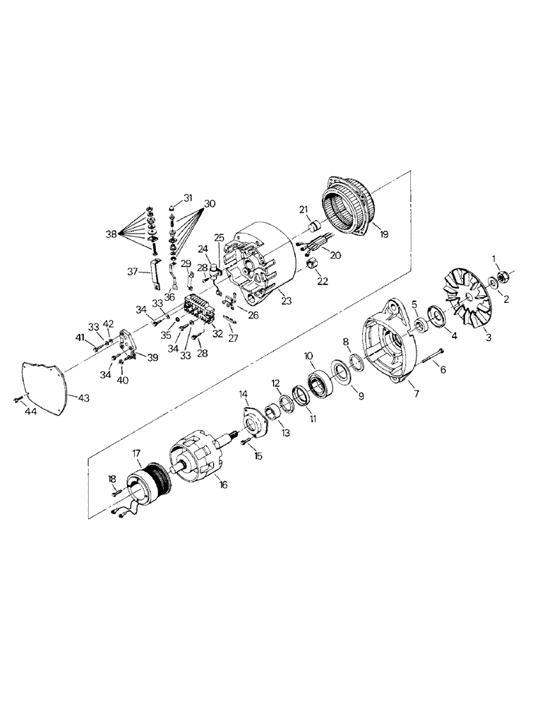 Схема запчастей Case IH STEIGER - (02-08) - ALTERNATOR ASSEMBLY, LATER STYLE, AFTER FEB. 27, 1984 (06) - ELECTRICAL