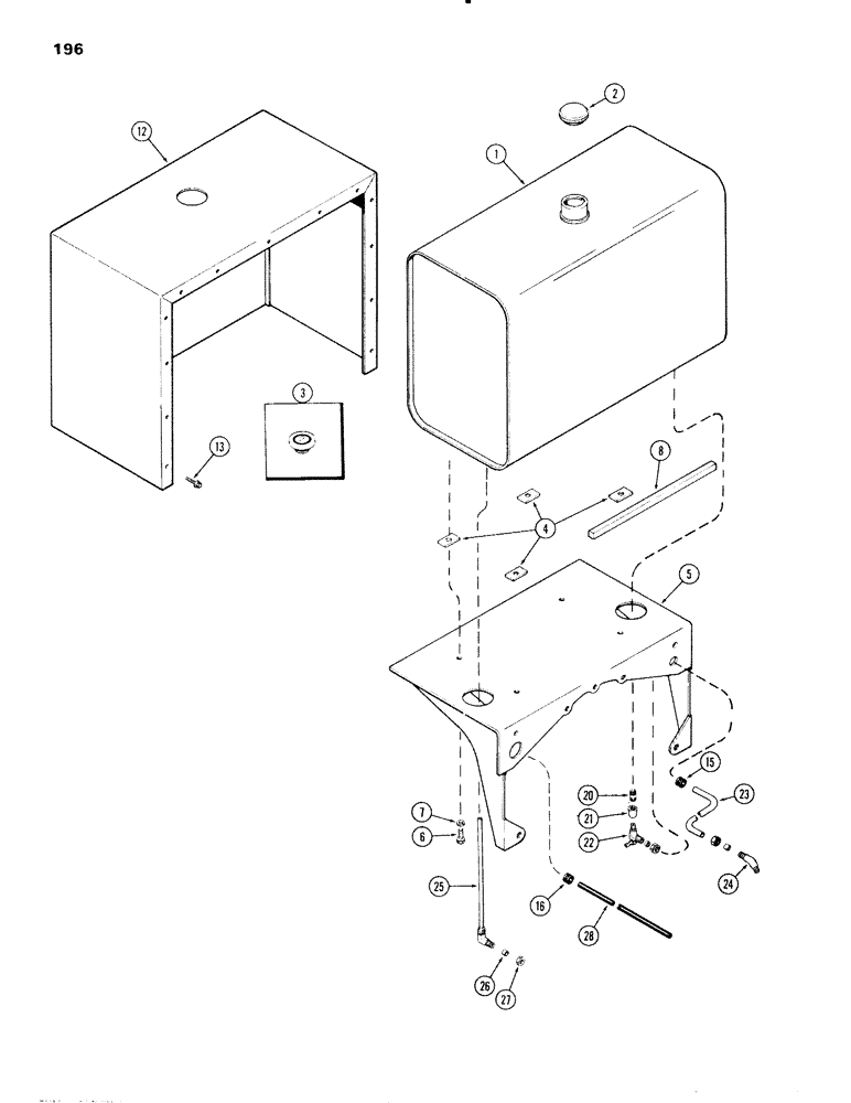 Схема запчастей Case IH 451BD - (196) - FUEL TANK, B (03) - FUEL SYSTEM