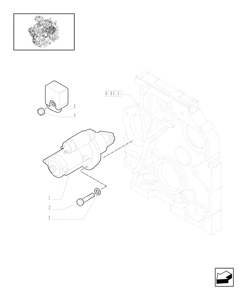 Схема запчастей Case IH JX1085C - (0.36.0/01) - (VAR.582) COOLING FAN FOR FRONT PTO AND CAB W/AIR CONDITIONED - STARTER MOTOR (01) - ENGINE