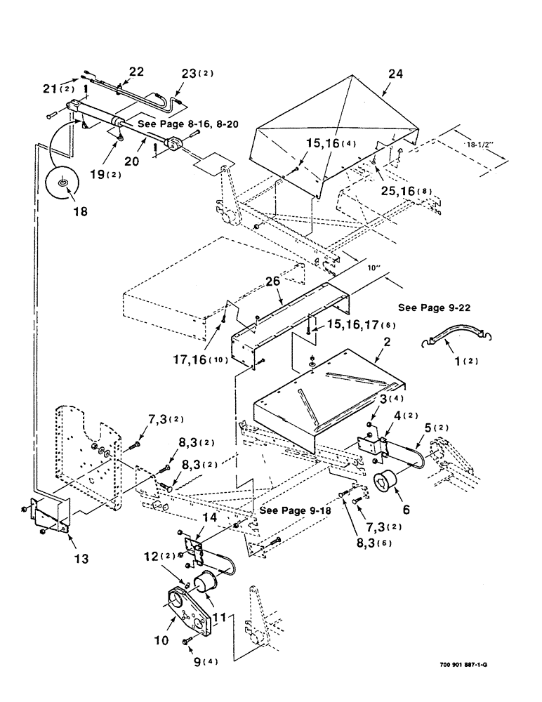 Схема запчастей Case IH 8610 - (9-20) - CONVEYOR EXTENSION KIT, HK50517 CONVEYOR EXTENSION KIT COMPLETE, TO BE ORDERED THRU WHOLEGOODS ONLY (88) - ACCESSORIES