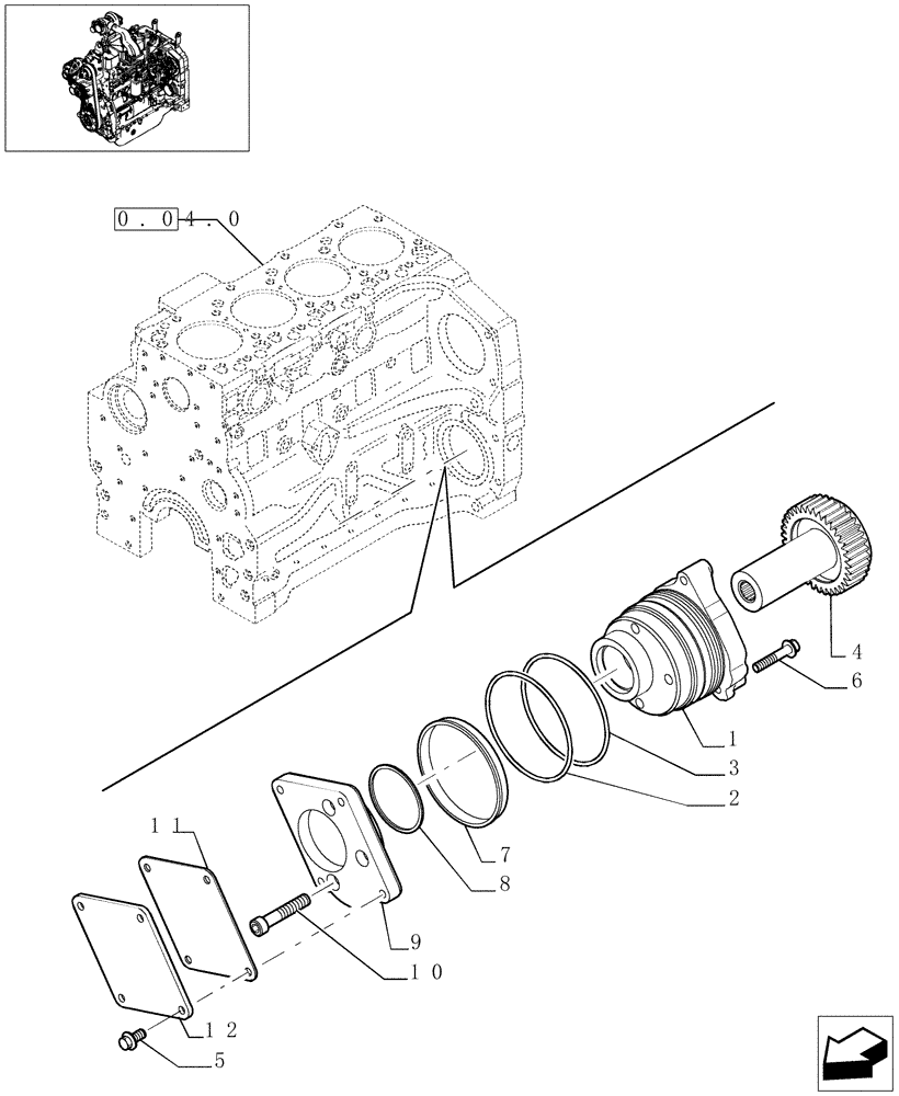 Схема запчастей Case IH JX1095C - (0.35.0) - POWER TAKE OFF (01) - ENGINE