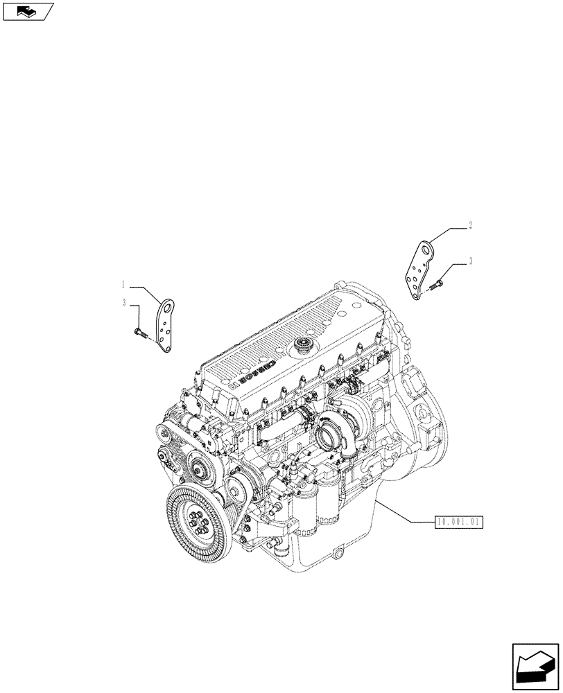 Схема запчастей Case IH F3AFE613A A002 - (10.012.04) - HOOKS - ENGINE (504065242) (10) - ENGINE