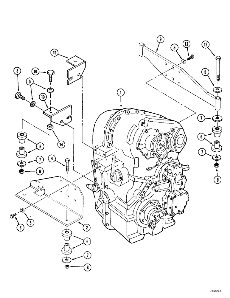 Схема запчастей Case IH 9350 - (6-004) - TRANSMISSION MOUNTING, 12 SPEED AND 24 SPEED SYNCHROSHIFT TRACTORS (06) - POWER TRAIN