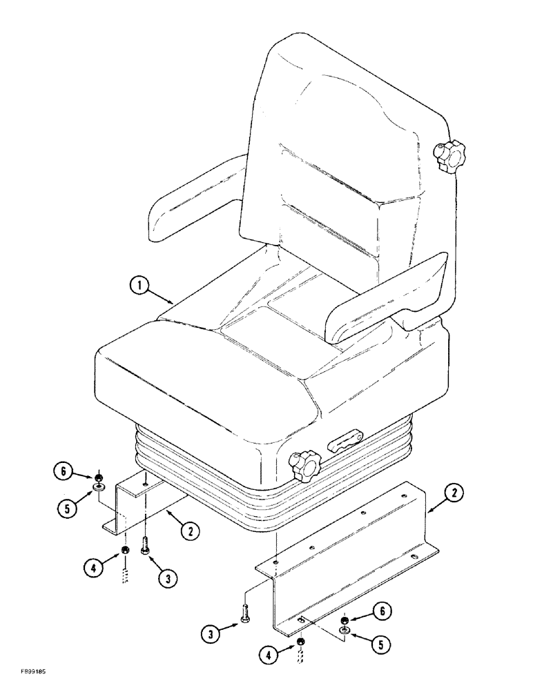 Схема запчастей Case IH 9350 - (9-058) - VINYL SEAT MOUNTING, MECHANICAL SUSPENSION (09) - CHASSIS/ATTACHMENTS