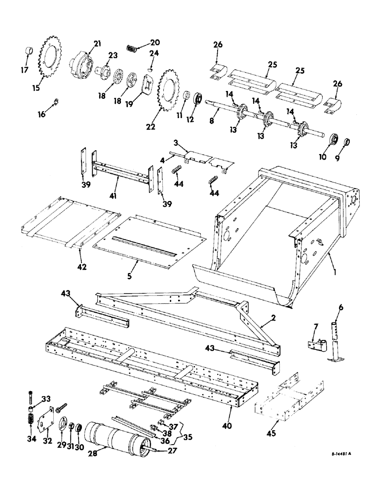 Схема запчастей Case IH 327WN - (H-03) - FEEDER FRAME, LIFT, STAND AND FEED CONVEYOR (58) - ATTACHMENTS/HEADERS