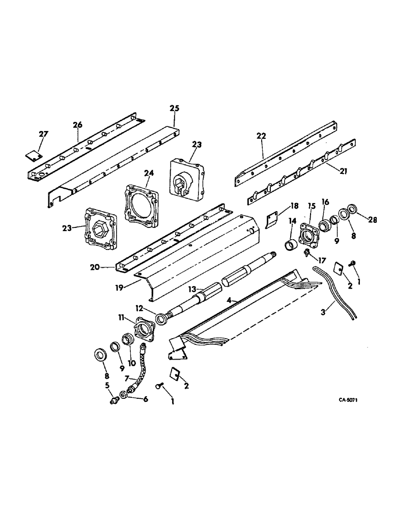 Схема запчастей Case IH 715 - (21-17) - THRESHING CYLINDER AND CONCAVE, CYLINDER BEATER, OPTIONAL OR EDIBLE BEAN (14) - THRESHING