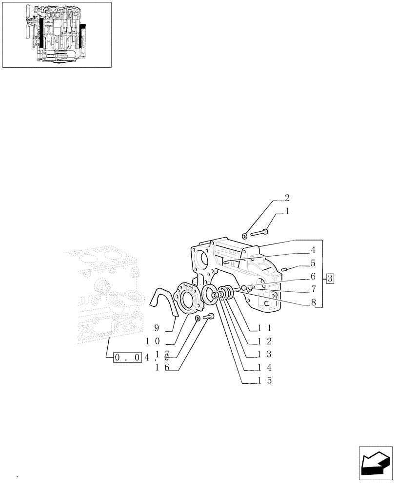 Схема запчастей Case IH JX80 - (0.04.3[02]) - COVERS & GASKETS, REAR (01) - ENGINE