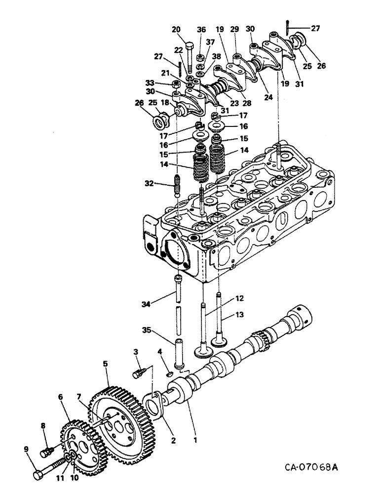 Схема запчастей Case IH 284 - (12-50) - POWER, DIESEL ENGINE, NISSAN, CAMSHAFT AND VALVES Power