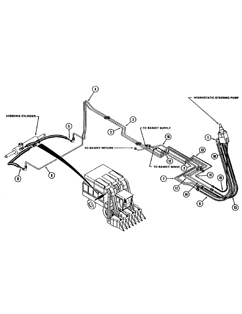 Схема запчастей Case IH 1822 - (1-10) - PICTORIAL INDEX STEERING SYSTEM (00) - PICTORIAL INDEX