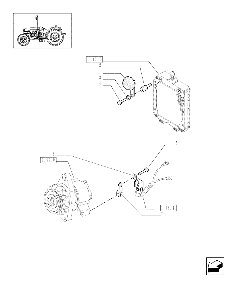 Схема запчастей Case IH JX1070C - (1.75.1) - HORN & 4WD ELECTRONIC CONTROL MODULE (06) - ELECTRICAL SYSTEMS