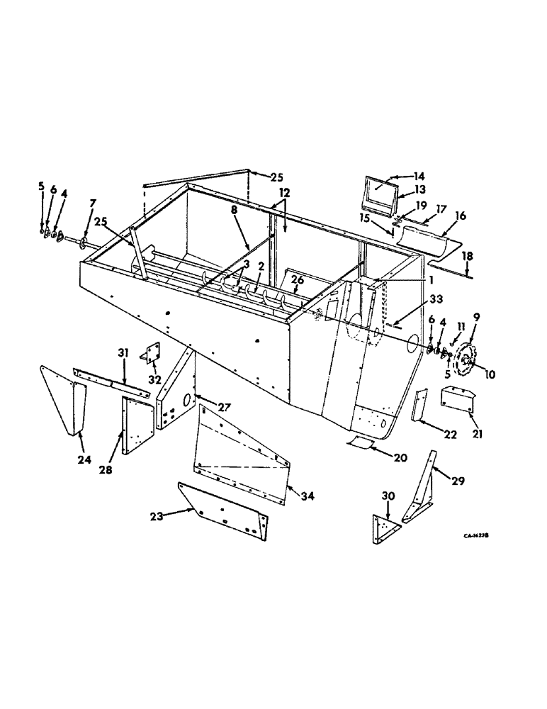 Схема запчастей Case IH 715 - (26-02) - GRAIN TANK, GRAIN TANK AND SUPPORTS Grain Tank