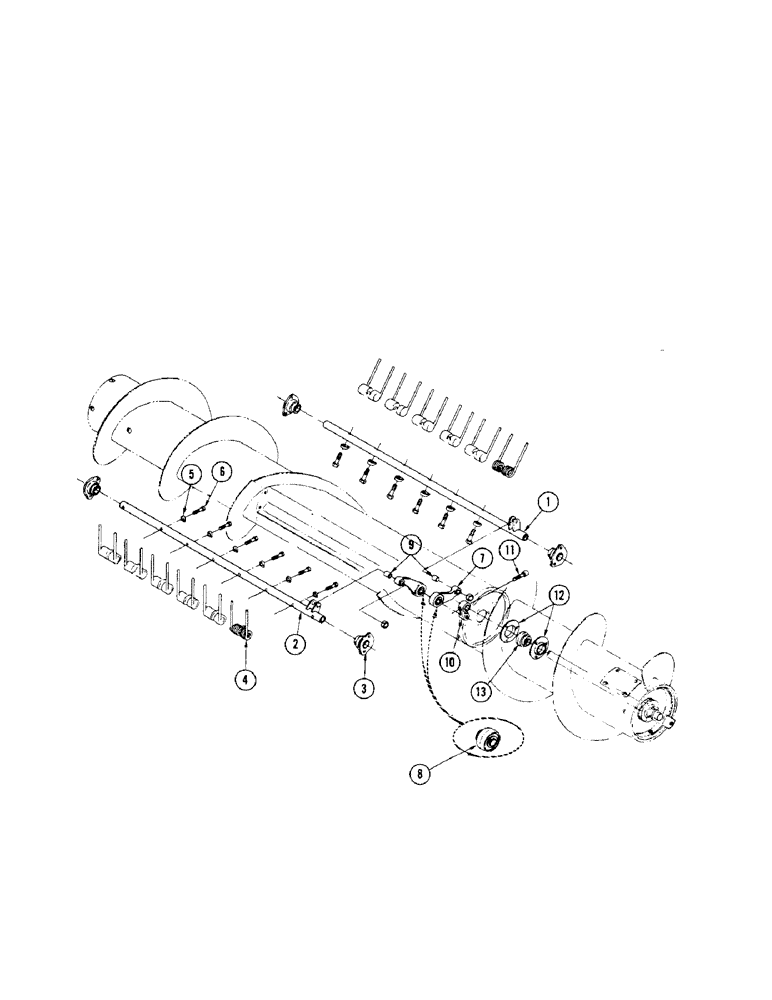 Схема запчастей Case IH 1255 - (112[A]) - AUGER FOLDING TINES (58) - ATTACHMENTS/HEADERS