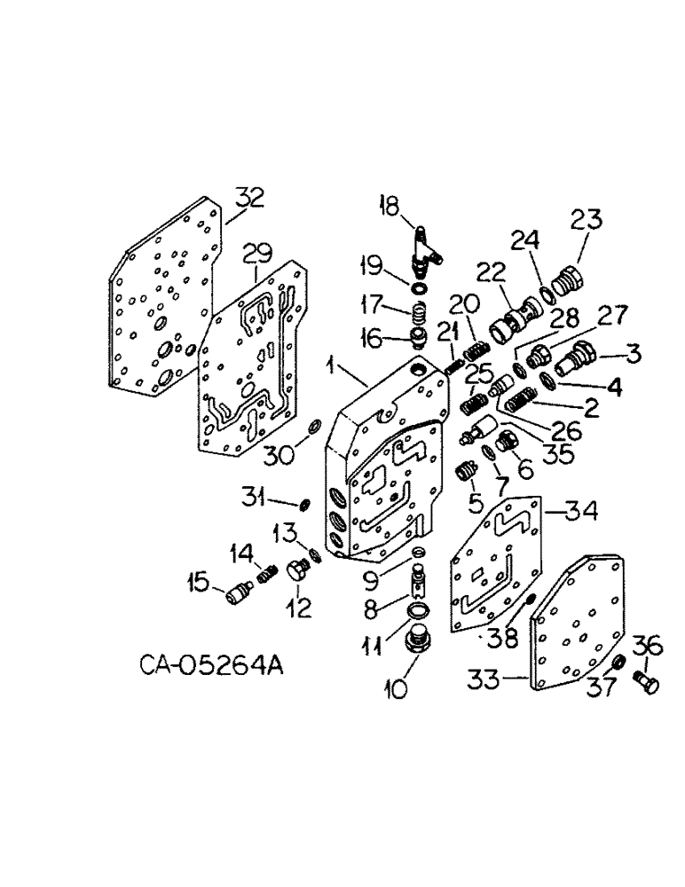 Схема запчастей Case IH 886 - (10-07) - HYDRAULICS, MULTIPLE CONTROL VALVE, MODELS WITHOUT TORQUE AMPLIFIER (07) - HYDRAULICS