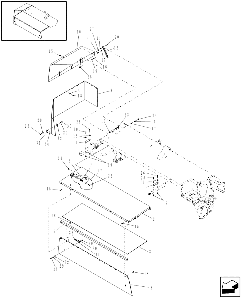 Схема запчастей Case IH DCX91 - (08.01) - SHIELDING, RH (08) - SHEET METAL