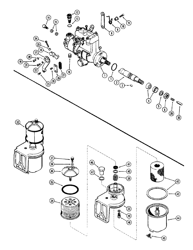 Схема запчастей Case IH 1255 - (028) - FUEL INJECTION PUMP, 188 DIESEL ENGINE (10) - ENGINE