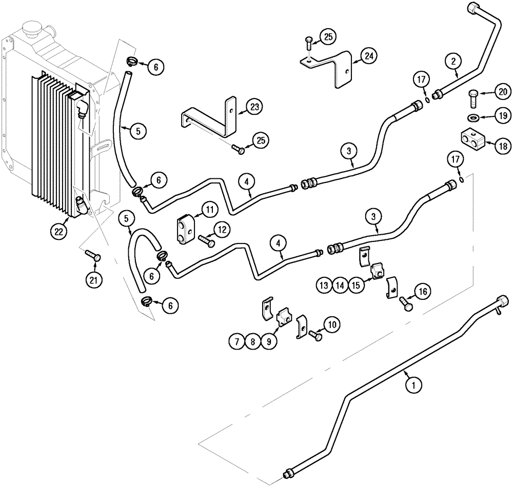 Схема запчастей Case IH MX90C - (08-02) - OIL COOLER AND PIPES, -JJE1052386 (08) - HYDRAULICS