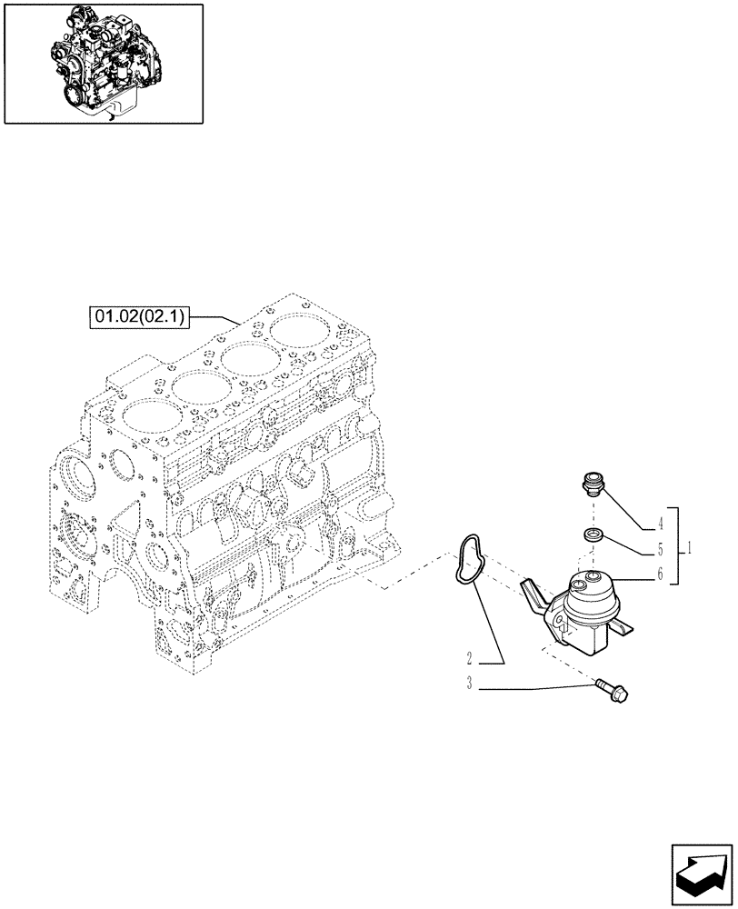 Схема запчастей Case IH WDX1202S - (01.11[02.7]) - FUEL PUMP (01) - ENGINE