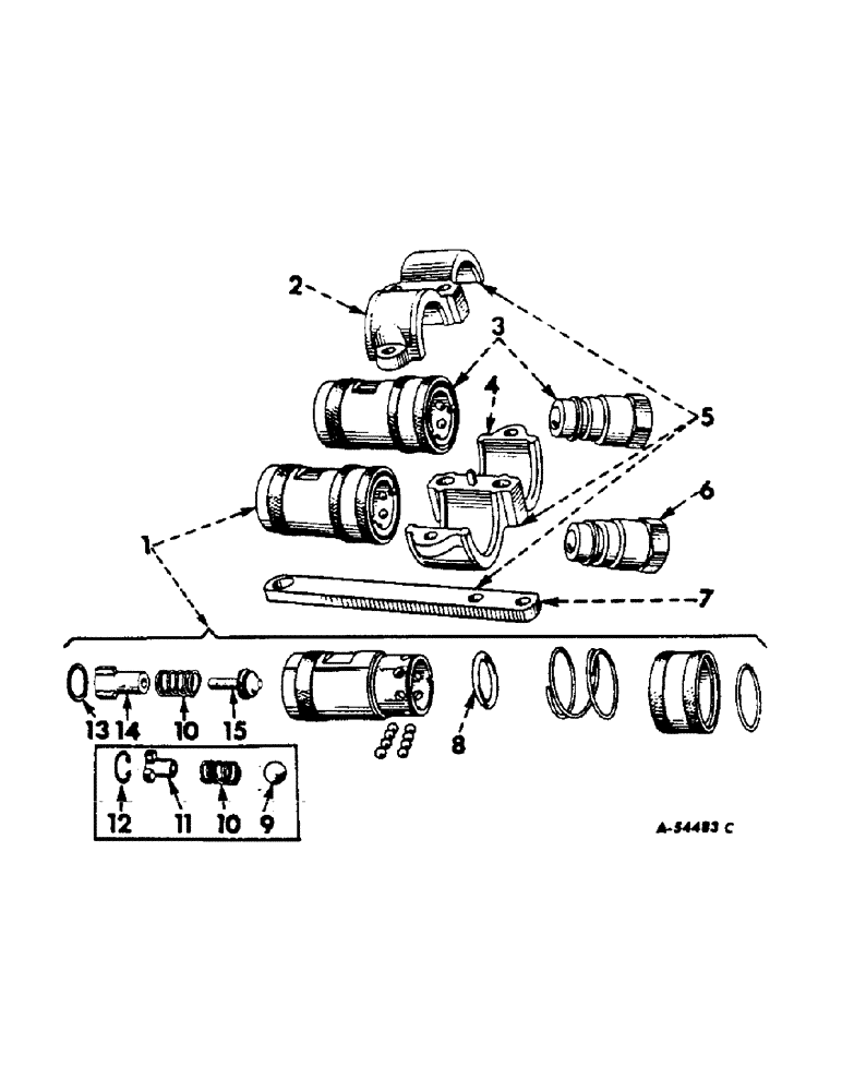 Схема запчастей Case IH 460 - (179) - HYDRAULIC SYSTEM, HYDRAULIC EQUIPMENT, BREAK-AWAY AND SELF-SEALING COUPLINGS (07) - HYDRAULIC SYSTEM