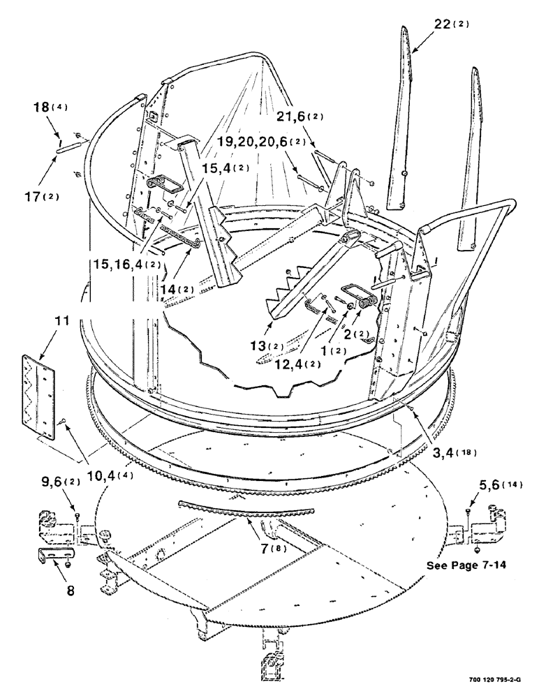 Схема запчастей Case IH 8610 - (7-12) - CONTAINER ASSEMBLY, SERIAL NUMBER CFH0036502 AND LATER (64) - CHOPPING