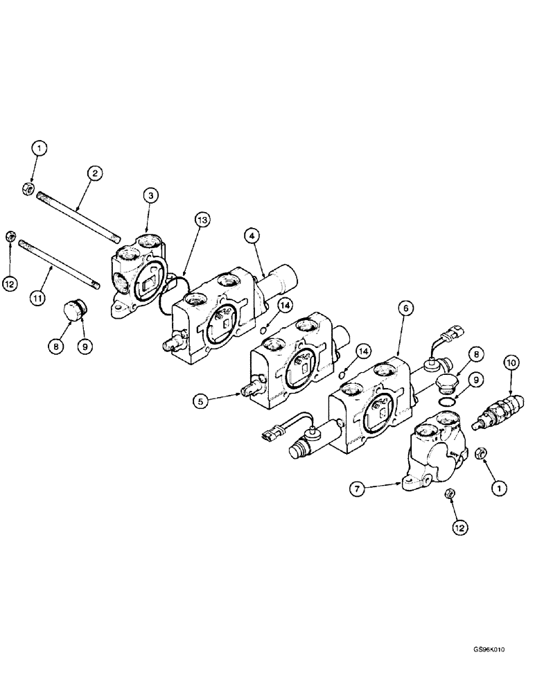 Схема запчастей Case IH L700 - (8-40) - CONTROL VALVE - 3 FUNCTION (08) - HYDRAULICS