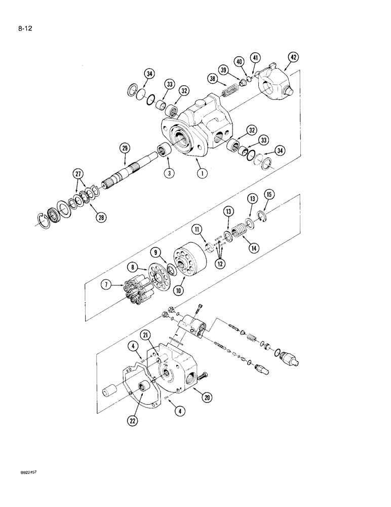 Схема запчастей Case IH 9230 - (8-012) - HYDRAULIC PISTON PUMP ASSEMBLY (08) - HYDRAULICS