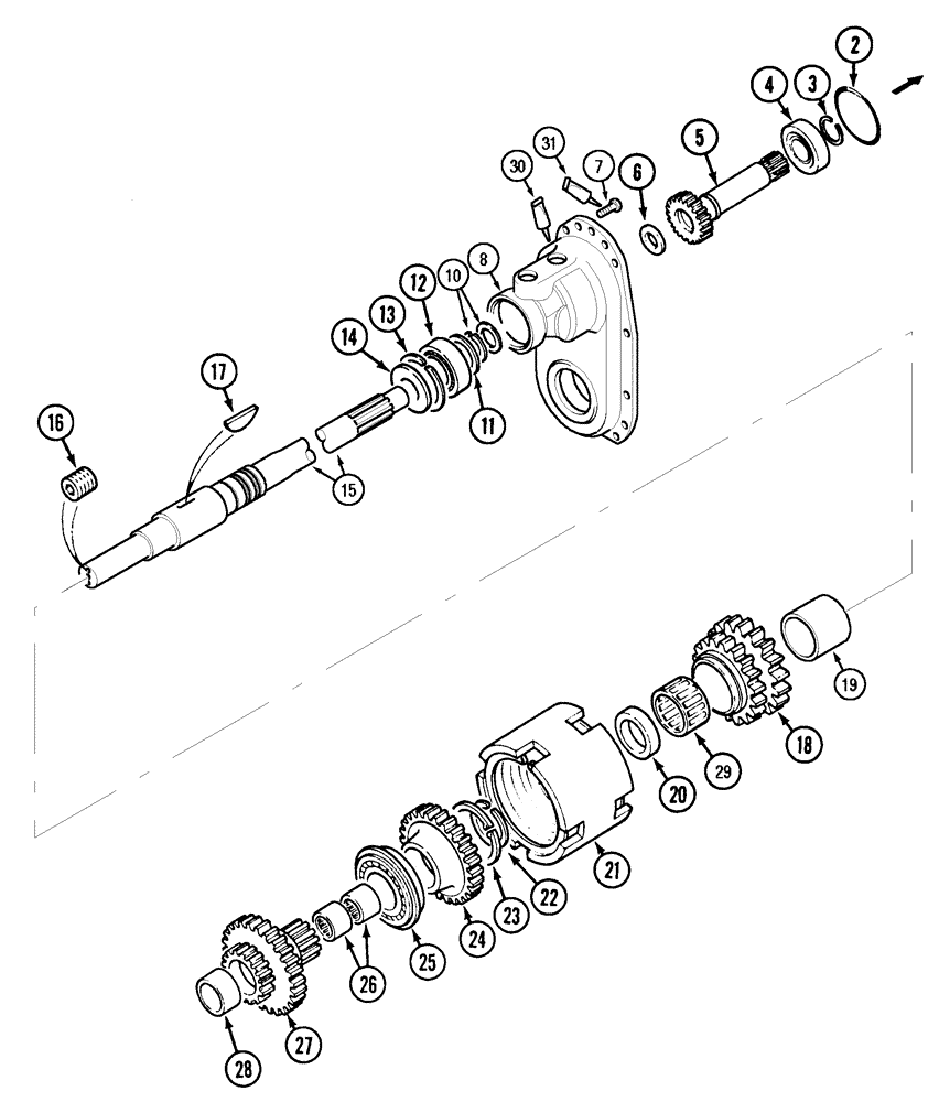 Схема запчастей Case IH CX80 - (06-06) - TRANSMISSION TWO SPEED POWER SHIFT (06) - POWER TRAIN