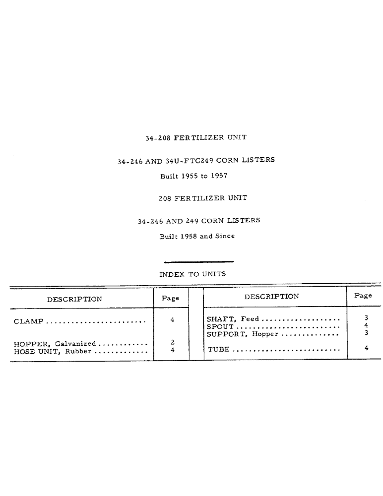 Схема запчастей Case IH 34-208 - (R-1) - 34-208 FERTILIZER - INDEX TO UNITS 