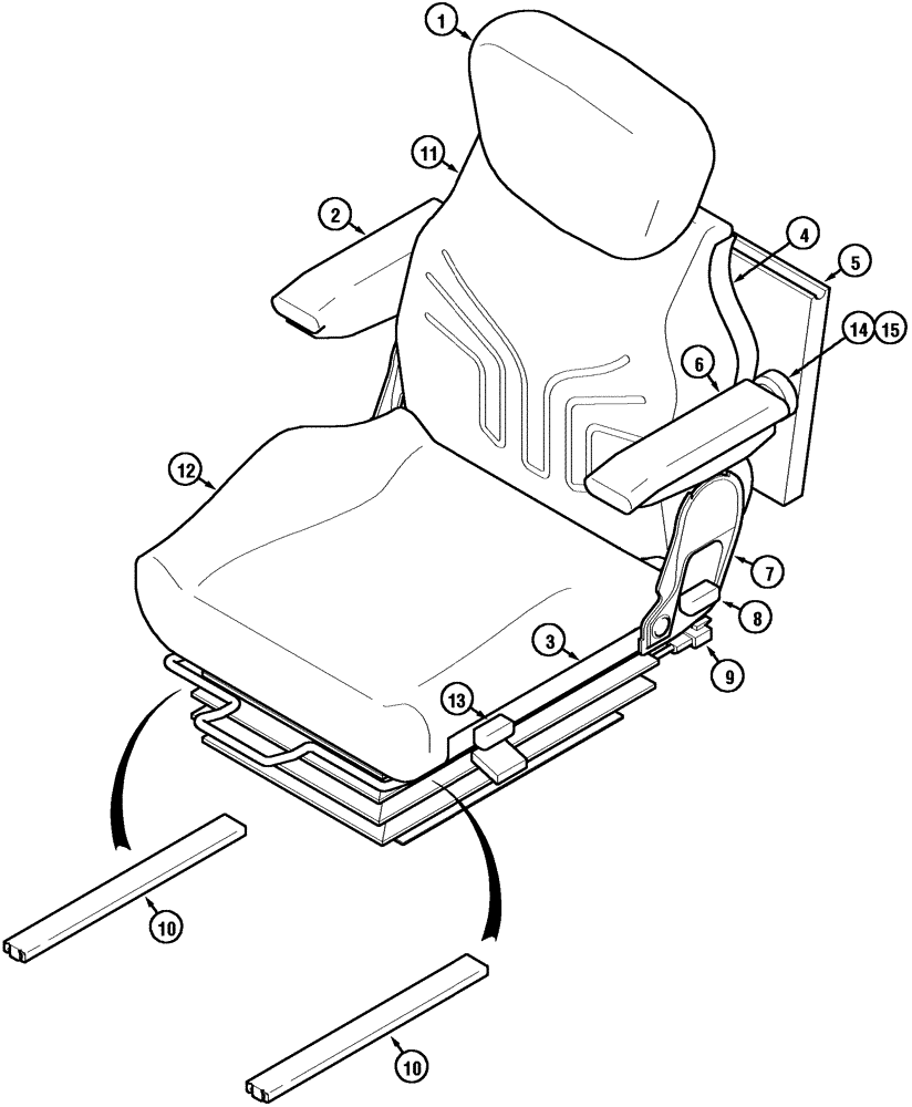 Схема запчастей Case IH MX100C - (09-50[02]) - SWIVEL SEAT - MAXIMO (09) - CHASSIS