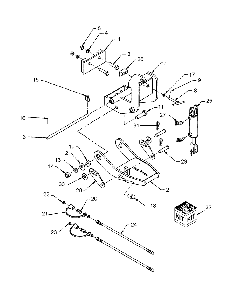 Схема запчастей Case IH BMX154 - (105) - QUICK HITCH & SUBFRAME - 715451056 